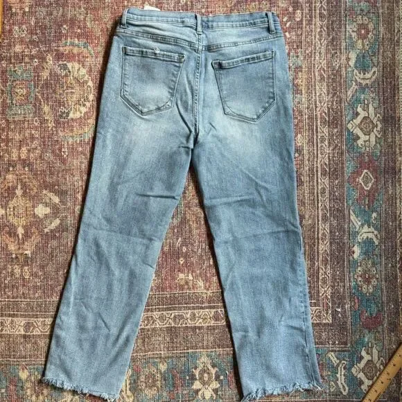 Kensie Vintage Luxe The Slim 10/30 Distressed Light Blue Women's Jeans - Picture 10 of 11